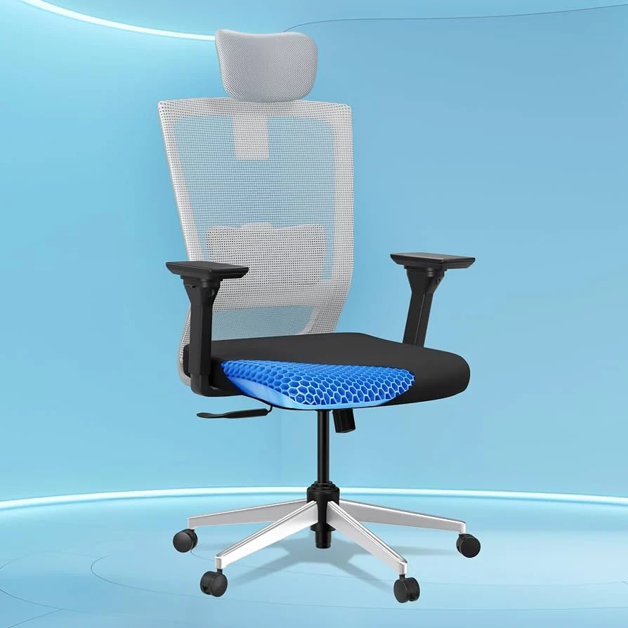The Sleep Company Stylux Premium Ergonomic Office Chair | Patented SmartGRID seat | SpinePro Lumbar Support | Work, Home, Study | Adjustable